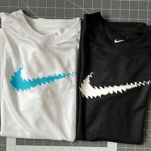 NWOT 2 Nike Dri-Fit Tees kids XL, one black one white